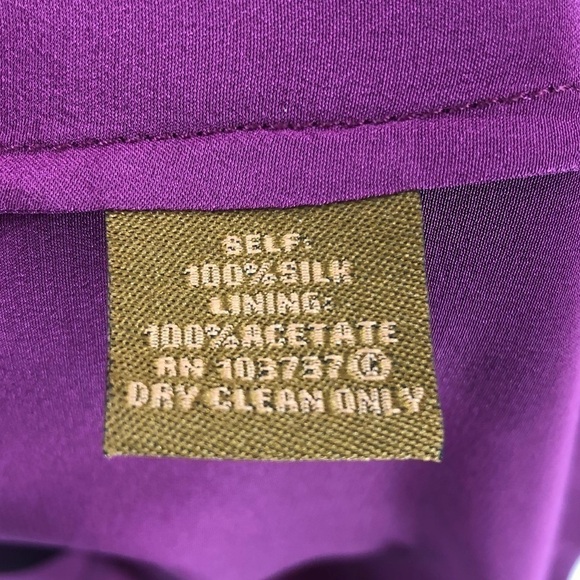 Ali Ro 100% Silk Twist Shift Dress With Pockets Purple Size 4 - Picture 6 of 9
